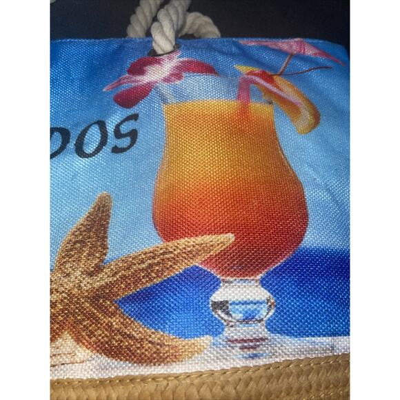 BARBADOS Daily Beach Bag Big Women's TOTE Zip Closure GIFT Rope Handles - Picture 3 of 9